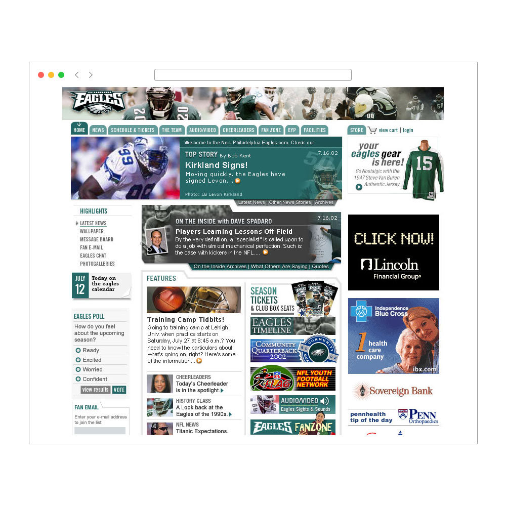 Philadelphia Eagles Web Site